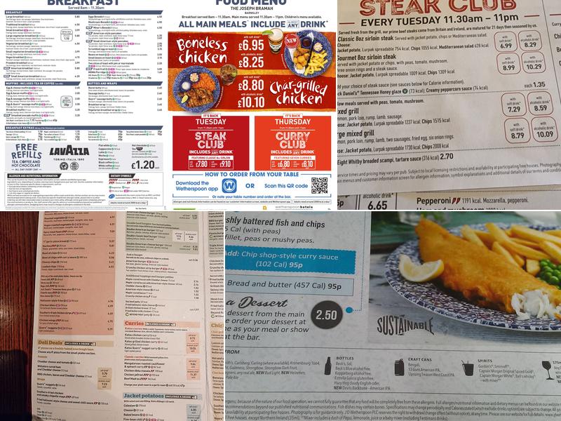 The Joseph Bramah - JD Wetherspoon Menu