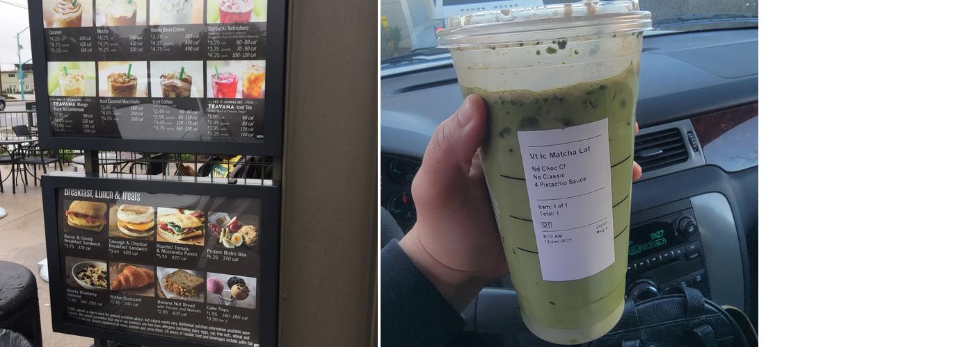 Starbucks Coffee Company Menu