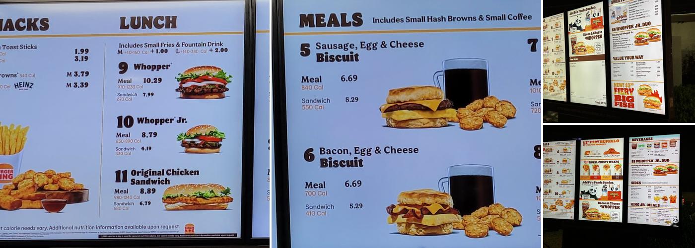 Burger King Menu