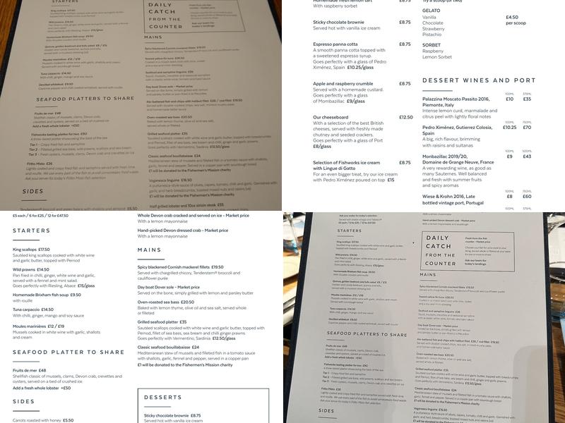FishWorks Menu