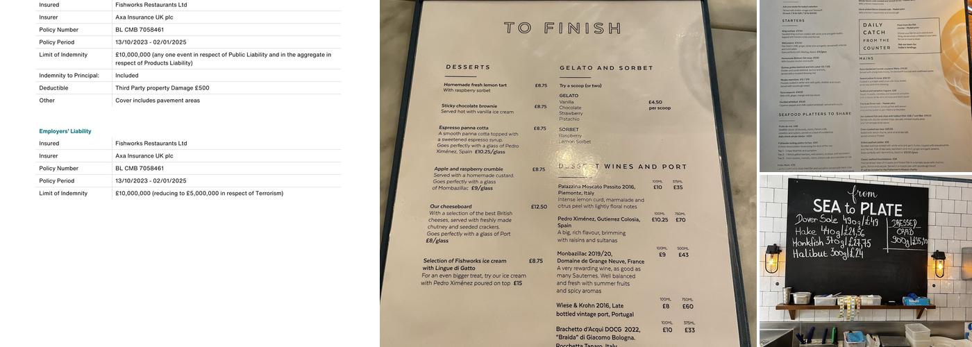 FishWorks Menu