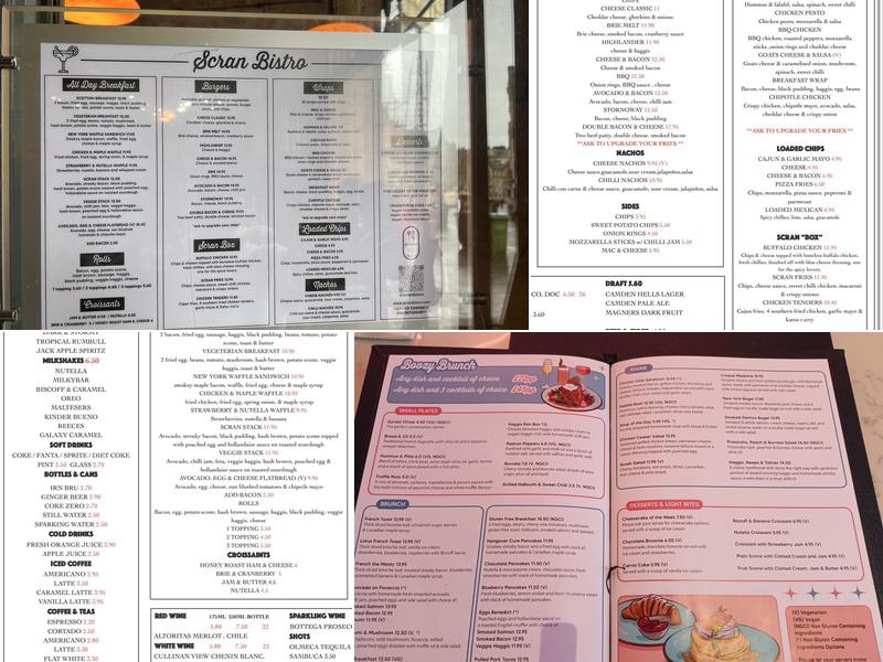 Scran Bistro Menu