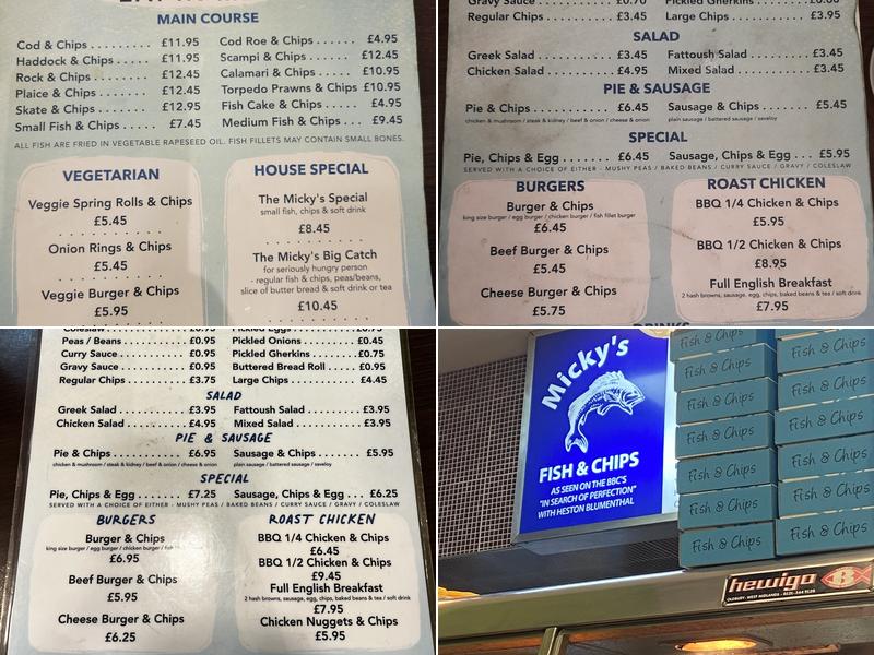 Micky's Fish & Chips Menu