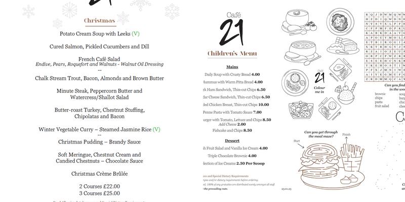 Cafe 21 - York Menu