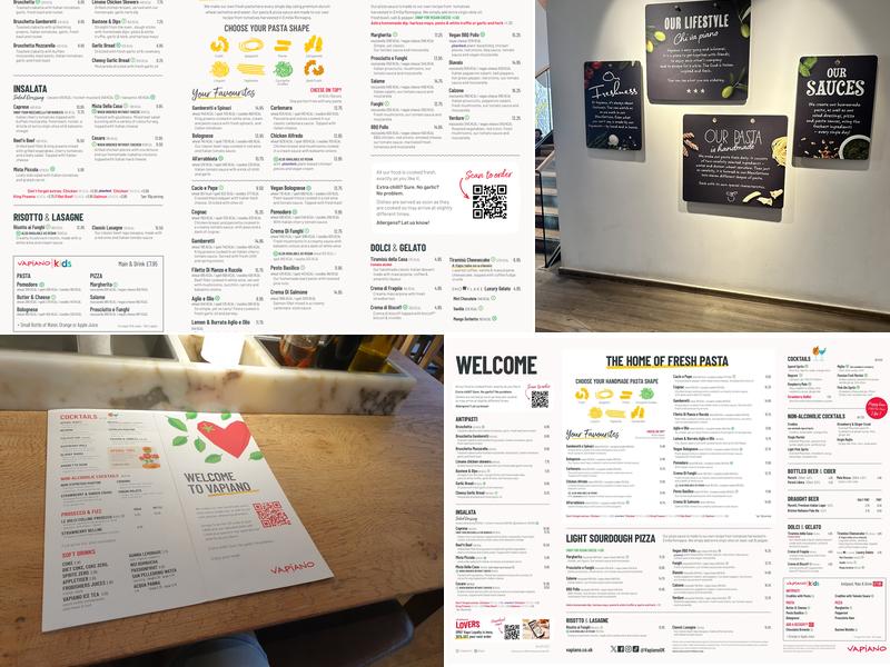 Vapiano Manchester Menu