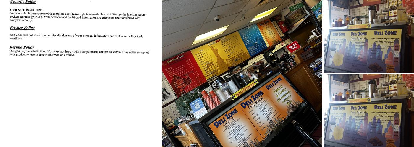 Deli Zone Baseline Menu
