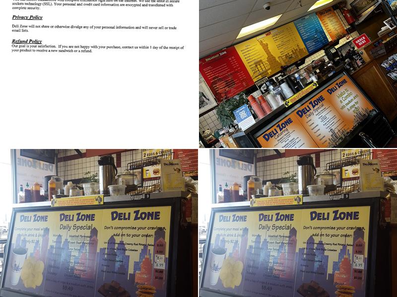 Deli Zone Baseline Menu