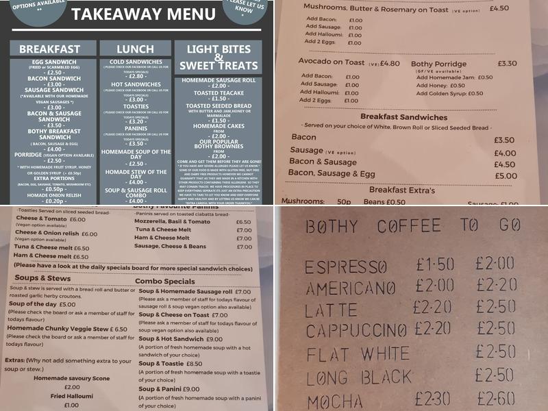 The Bothy Shipley Menu