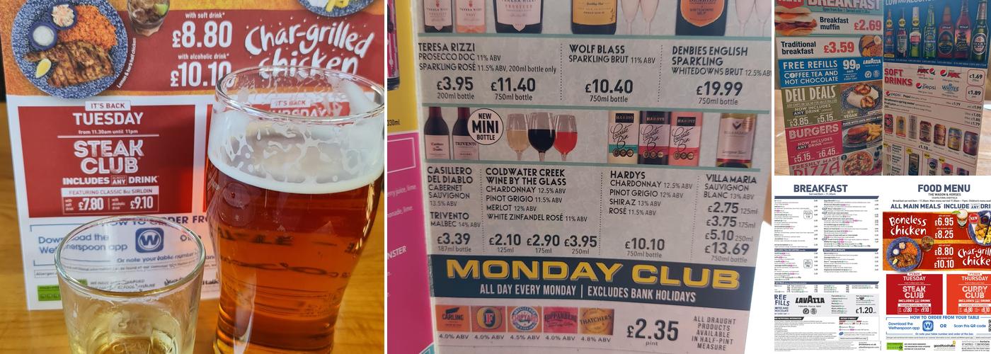 The Wagon & Horses - JD Wetherspoon Menu