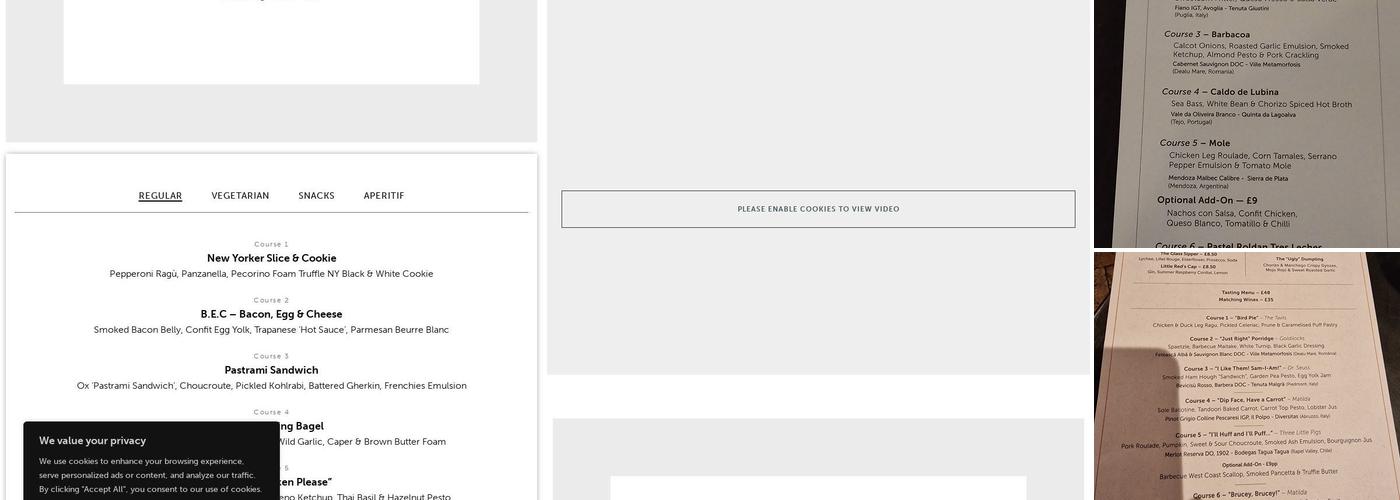 Six by Nico London Menu