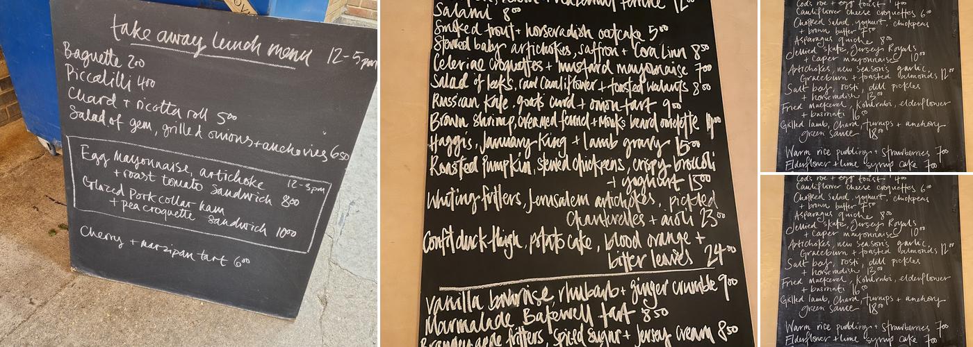 40 Maltby Street Menu