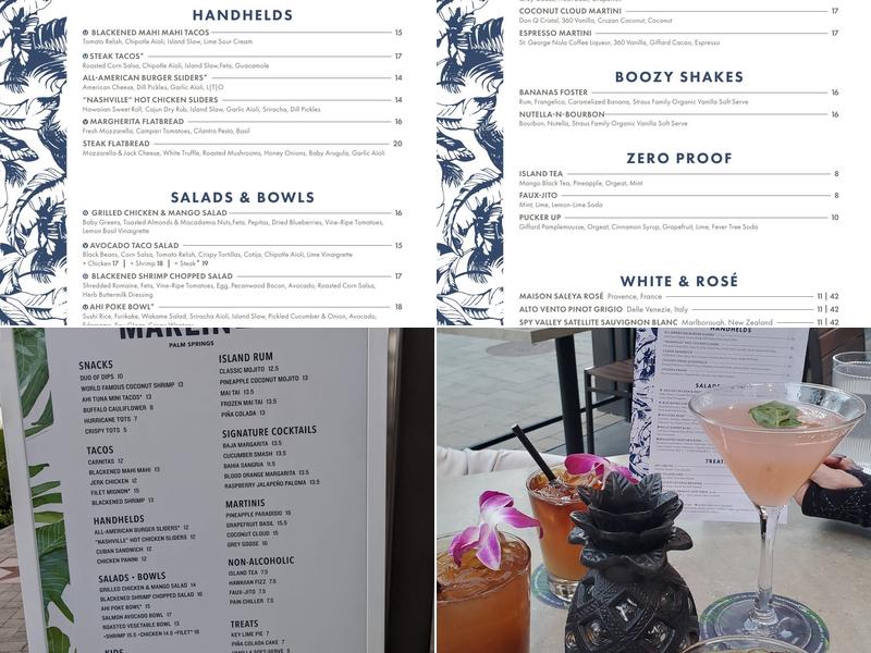 Tommy Bahama Marlin Bar & Store Menu