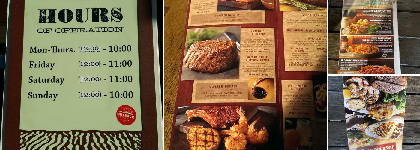 Outback Steakhouse Menu