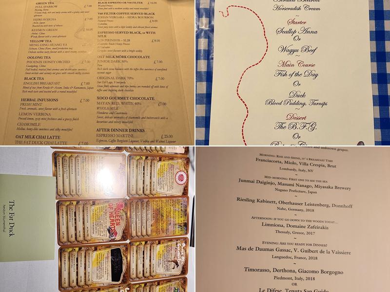 The Fat Duck Menu