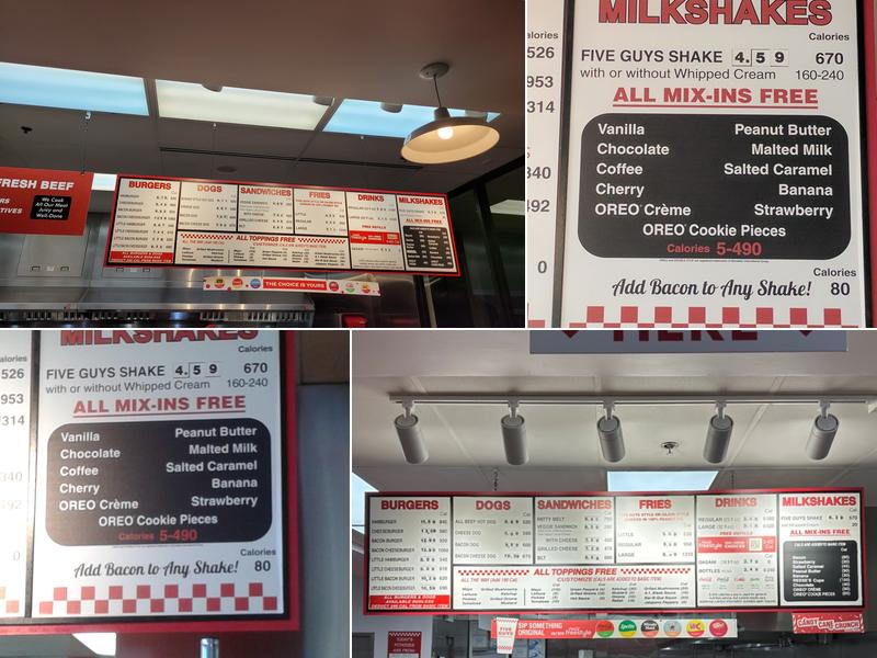 Five Guys Menu