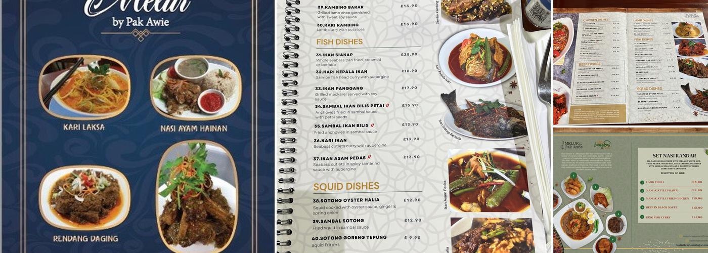 Melur London Menu