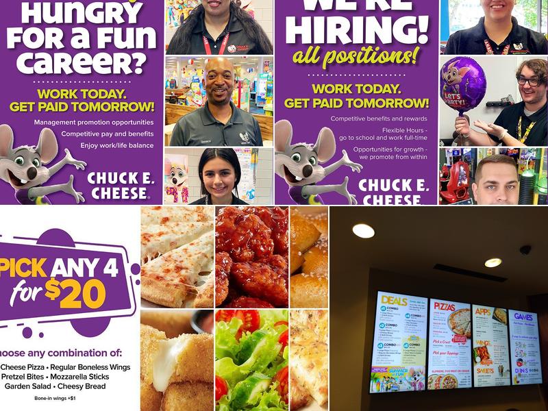 Chuck E. Cheese Menu