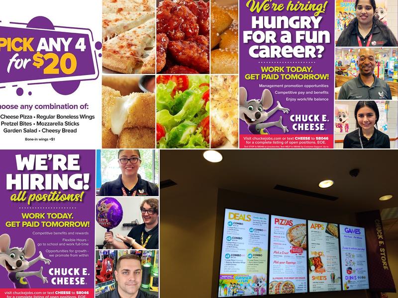 Chuck E. Cheese Menu