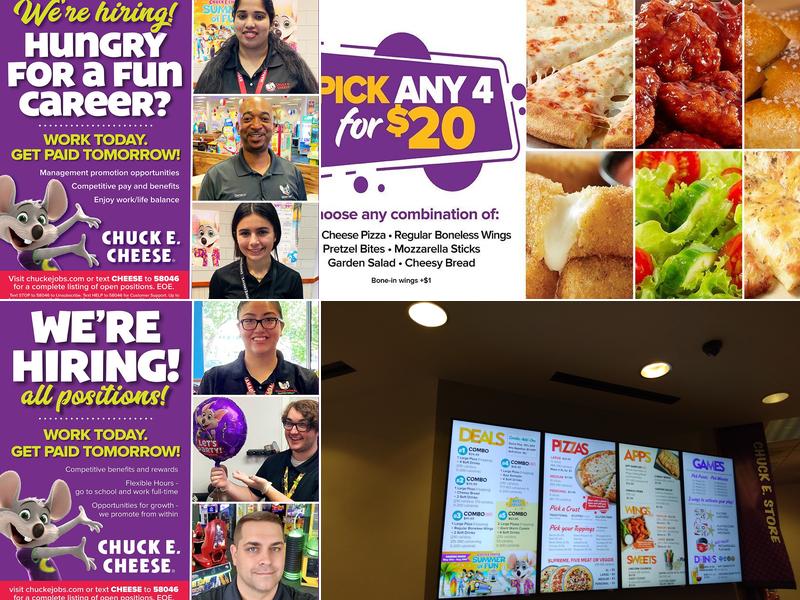 Chuck E. Cheese Menu