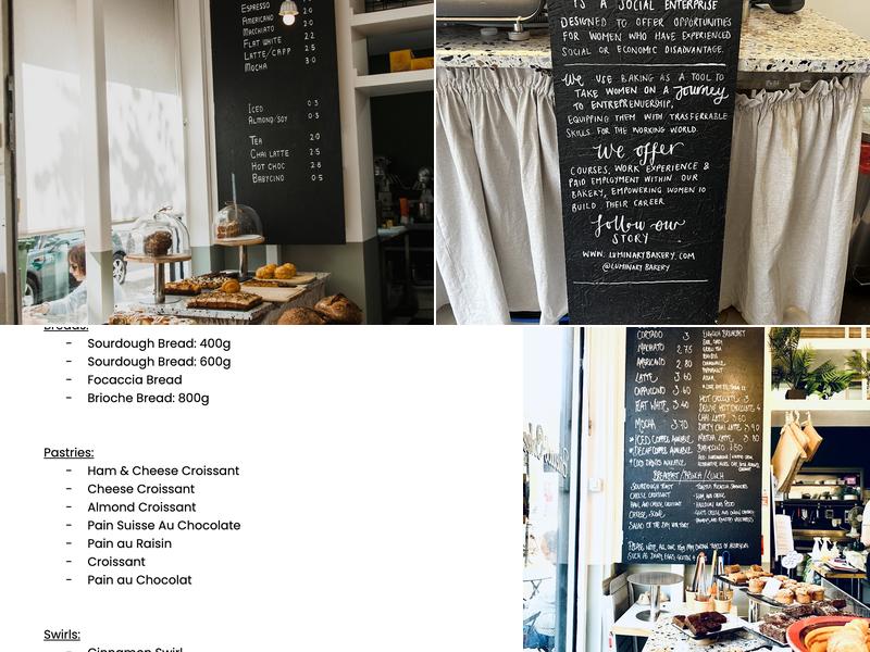 Luminary Bakery Menu