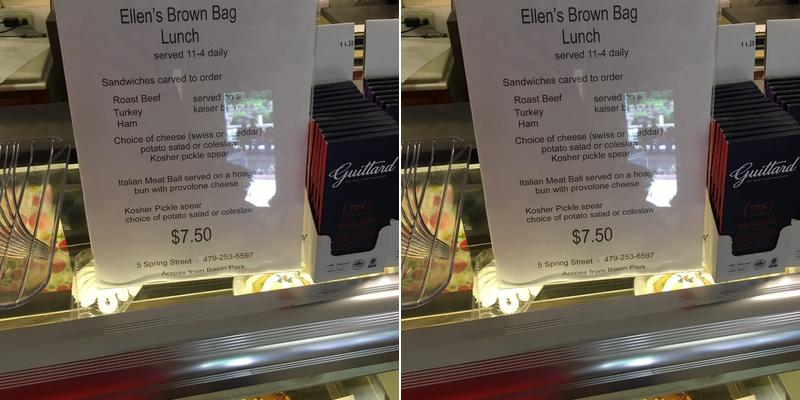 Ellen's Patisserie Menu