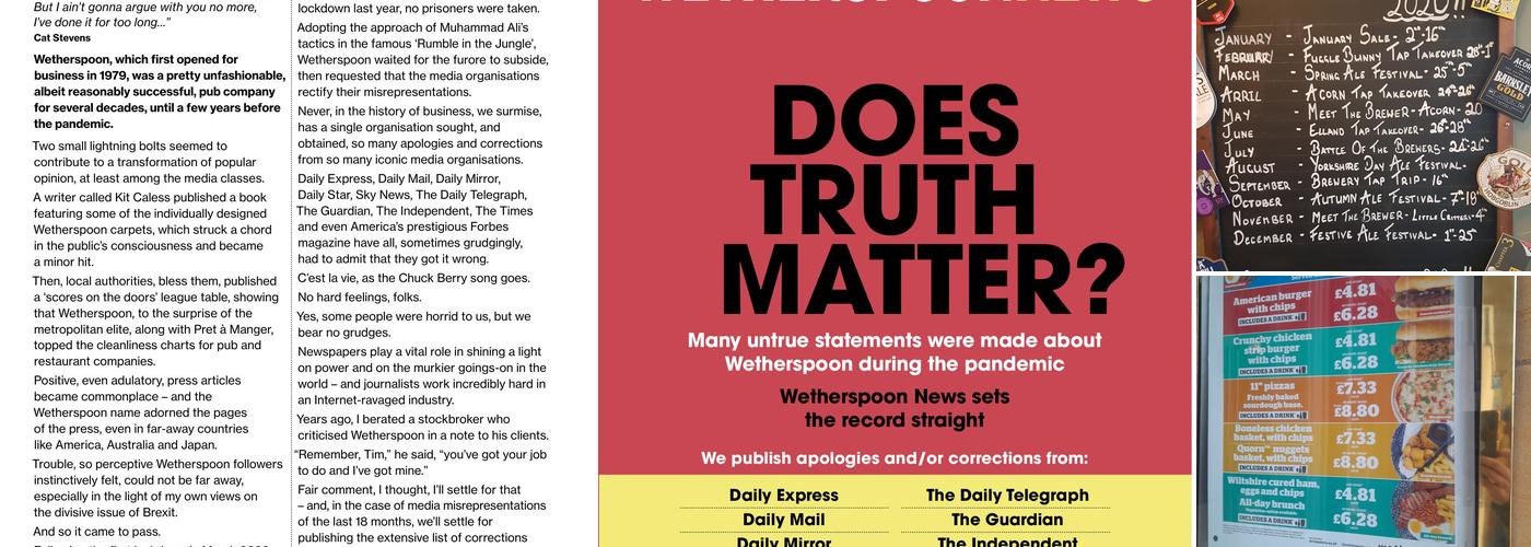 The Church House - JD Wetherspoon Menu