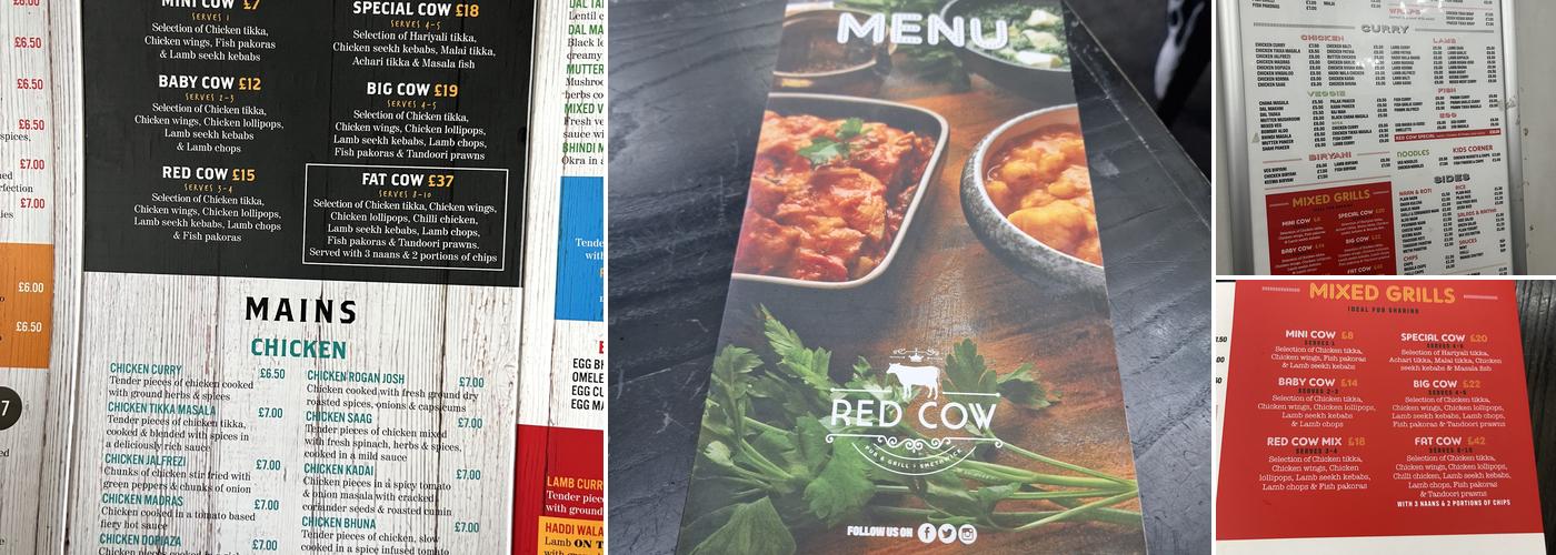 Red Cow Menu