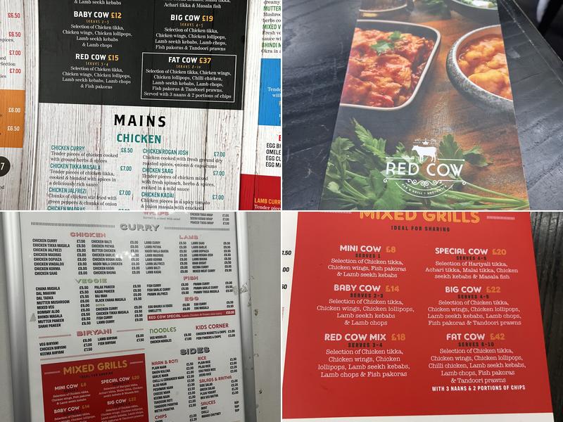 Red Cow Menu