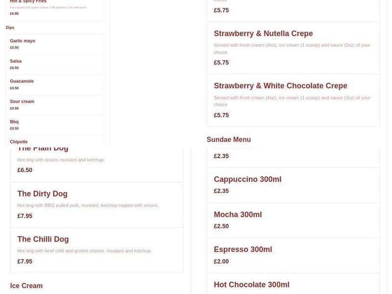 Joey's Waffle House Menu