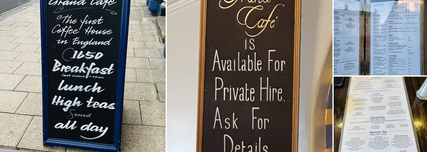 The Grand Café Menu