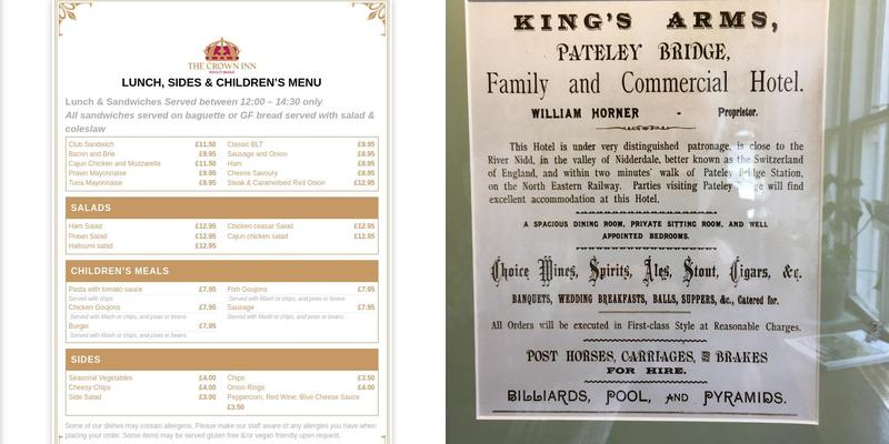 The Crown Inn Menu