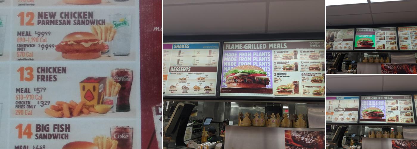 Burger King Menu