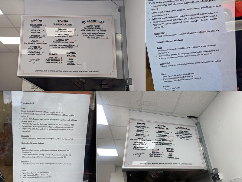 Sonora Taquería Menu