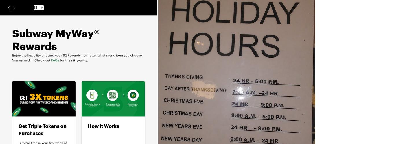 Subway Menu