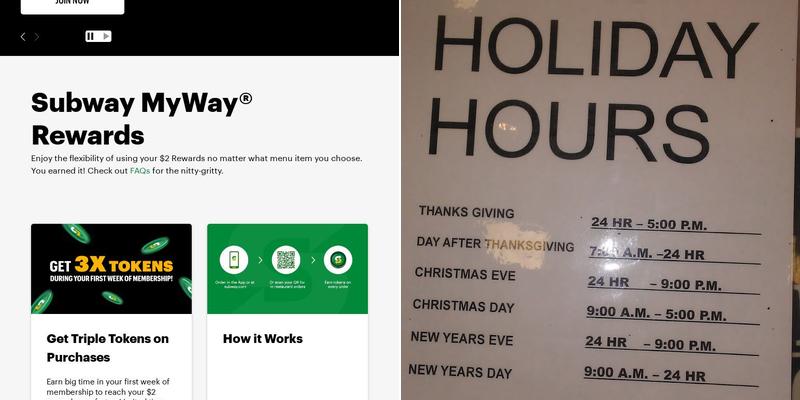 Subway Menu