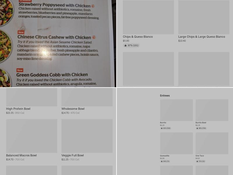 Chipotle Mexican Grill Menu