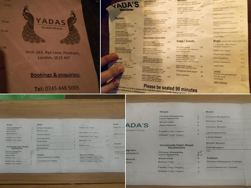 Yada's Green Kitchen Menu