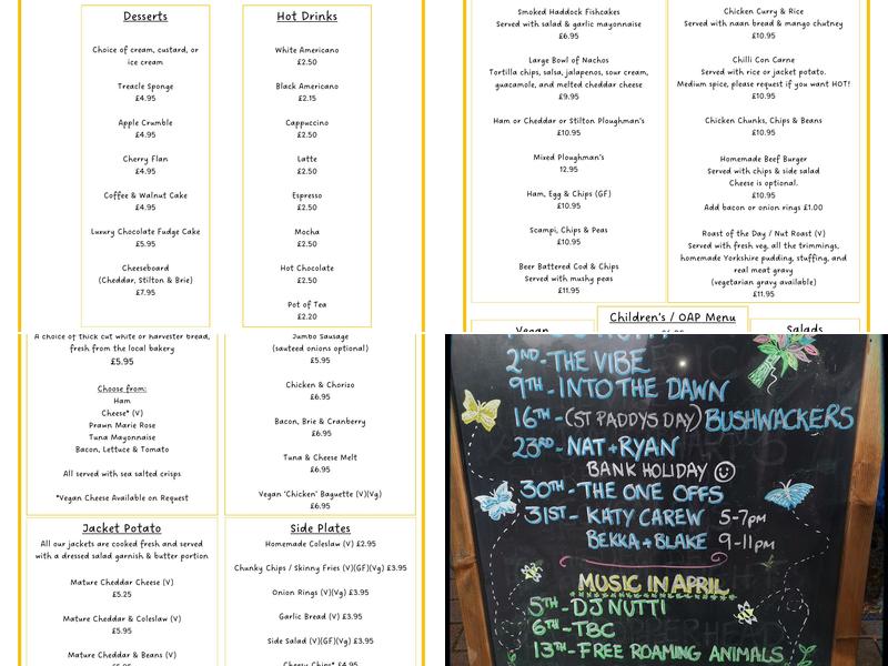 The Lord Nelson Menu