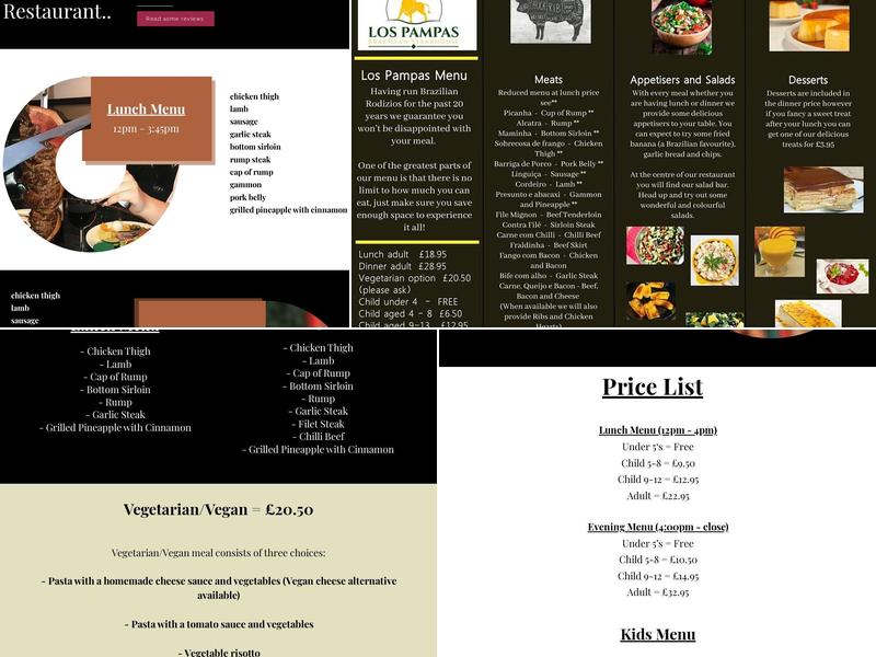 Los Pampas Brazilian Steakhouse Menu