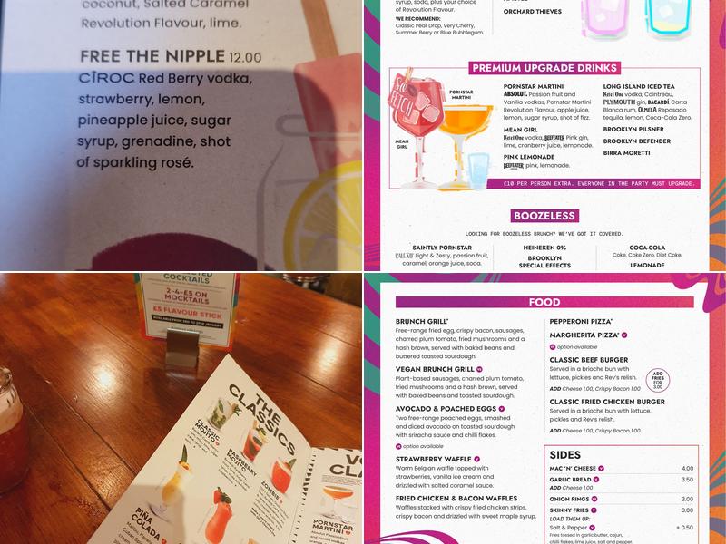 Revolution Liverpool - Albert Dock Menu