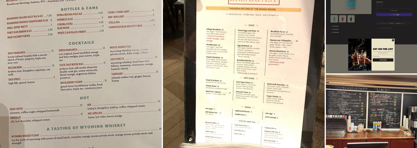 Mangy Moose Jackson Hole Menu
