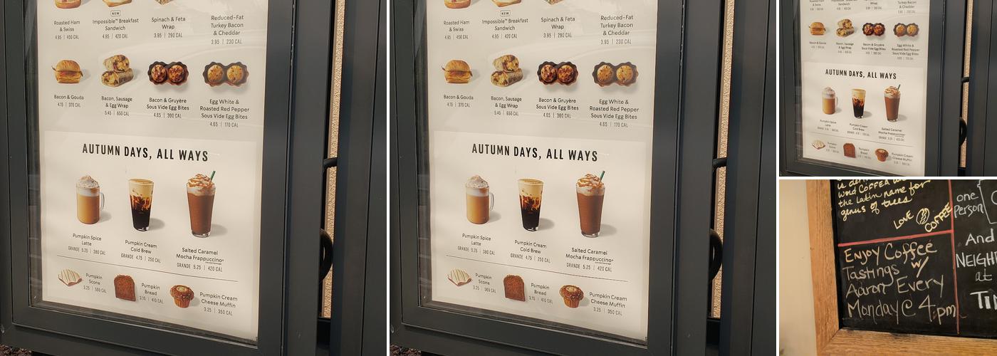 Starbucks Coffee Company Menu