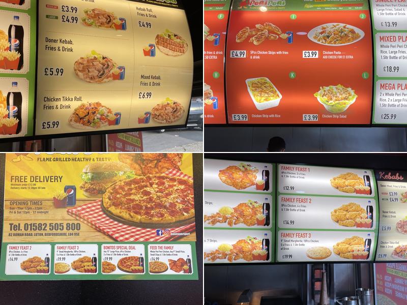 Bonitos Peri Peri Menu