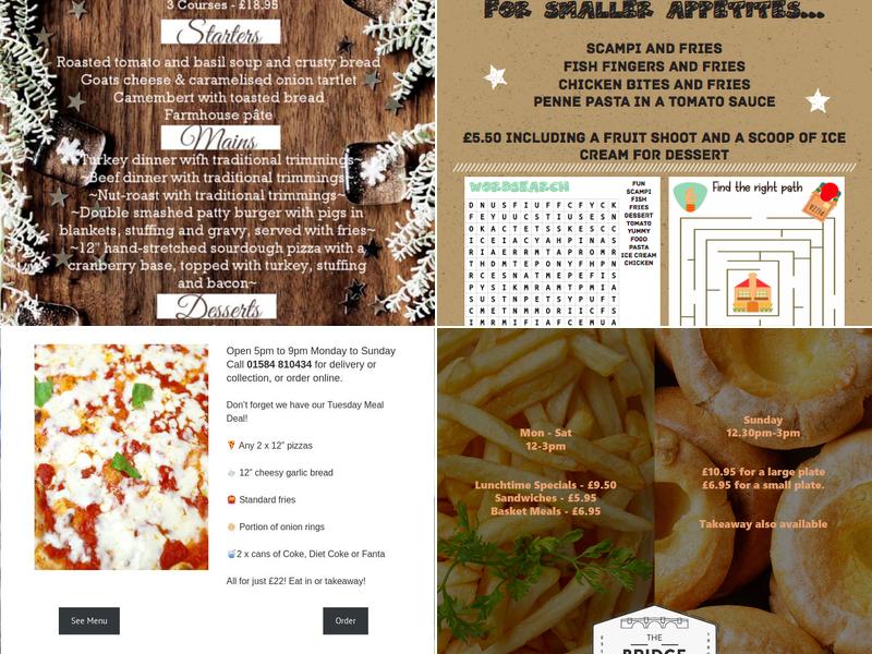 The Bridge Inn Menu