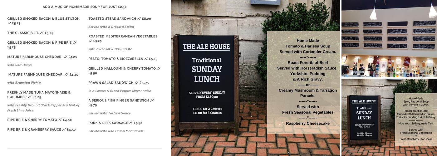 The Ale House Menu
