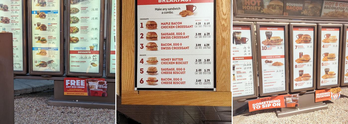 Wendy's Menu