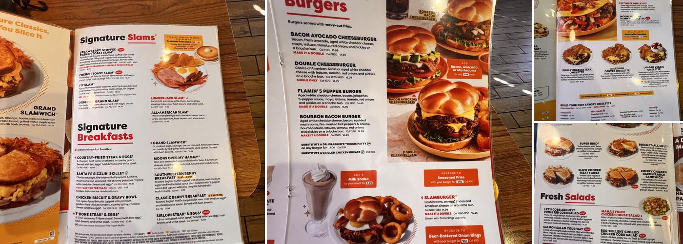 Denny's Restaurant Menu