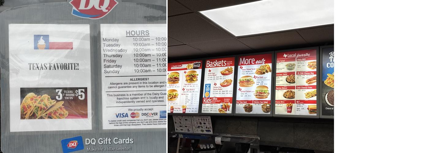Dairy Queen Menu