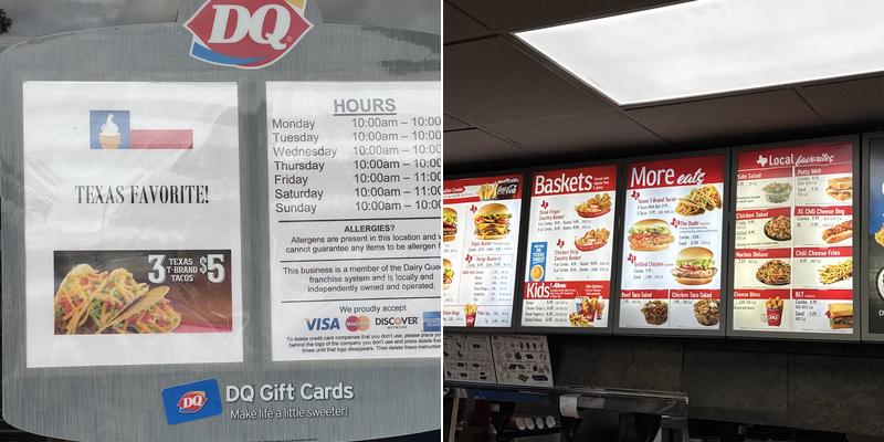 Dairy Queen Menu