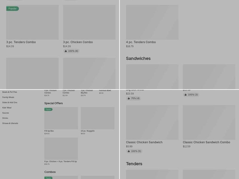 KFC Menu